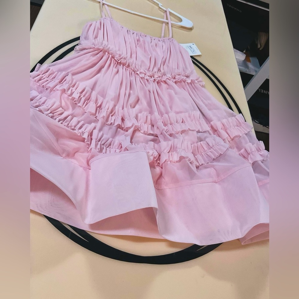 Zara  ruffled tulle baby pink